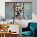 Golden Petal Wall Art - Petal Silhouette Woman Wall Art by MyGreatCanvas | Canvas Wall Art Prints | Photo Prints & Wall Decor