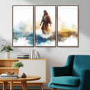 Watercolor Jesus Walking Wall Art Print, Jesus Water Canvas