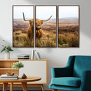 Scottish Highland Cow Canvas Wall Art – Rustic Farmhouse