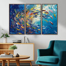 Colorful Swirling Fish School Wall Art Canvas Print |