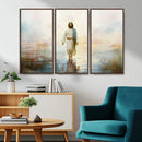 Framed Jesus Walking on Water Wall Art - 3-Panel Christian