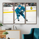 San Jose Sharks Ice Hockey Player Wall Art Canvas Print