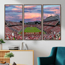 Carter-Finley Stadium Art Sunset Game Triple Canvas Wall Art