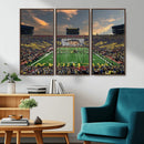 University of Michigan Wolverines Print Canvas, Football