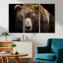Grizzly Brown Bear Canvas Wall Art, Wildlife Animal Canvas