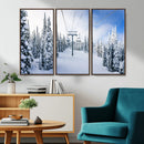 Winter Ski Lift Wall Art Print - Landscape Wall Art | Snowy