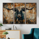 Longhorn Wall Art – Rustic Western Bull Canvas Print, Modern