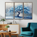 Abstract Blue Tree Art Canvas Print, Majestic Tree Wall Art