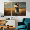 Jesus Shepherd Wall Art | Ready to Hang Triptych Canvas of