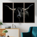 Texas Black Longhorn Bull Wall Art Canvas Print - Western by MyGreatCanvas | Canvas Wall Art Prints | Photo Prints & Wall Decor
