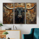 Longhorn Texas Cow Bull Wall Art | Rustic Farmhouse Canvas by MyGreatCanvas | Canvas Wall Art Prints | Photo Prints & Wall Decor