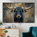 Texas Western Wall Art Canvas Print - Abstract Cow Longhorn by MyGreatCanvas | Canvas Wall Art Prints | Photo Prints & Wall Decor