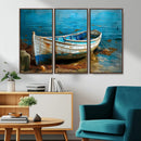 Vintage Boat on Tranquil Waters | Coastal Wall Art for