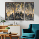 Golden Forest Abstract Wall Art | Dark Forest with Gold