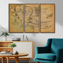Middle Earth Map Canvas Wall Art – Vintage Fantasy Map