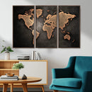 World Map Canvas Print – Framed Travel Map Wall Art for