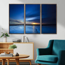 Blue Sunset Ocean Canvas Wall Art Print – Serene Coastal by MyGreatCanvas | Canvas Wall Art Prints | Photo Prints & Wall Decor