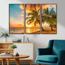 Tropical Sunset Beach Canvas Wall Art Print – Vibrant Palm by MyGreatCanvas | Canvas Wall Art Prints | Photo Prints & Wall Decor