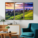 Green Hills and Sunset Wall Art Print - Scenic Landscape by MyGreatCanvas | Canvas Wall Art Prints | Photo Prints & Wall Decor