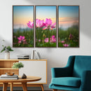 Pink Flower on the Mountain Canvas Print, Framed Pink Flower