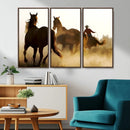 Horses and Cowboys Wall Art Canvas Print by MyGreatCanvas | Canvas Wall Art Prints | Photo Prints & Wall Decor