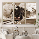 Black Steam Train Canvas Wall Art Print Steam Locomotive Art