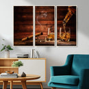 Whiskey and Cigar Wall Art Canvas | 3 Panel Bar Room Decor by MyGreatCanvas | Canvas Wall Art Prints | Photo Prints & Wall Decor