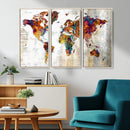 Vintage World Map Canvas Wall Art Print, Warm Tone Global by MyGreatCanvas | Canvas Wall Art Prints | Photo Prints & Wall Decor