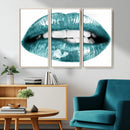 Blue Lips Wall Art Canvas Print