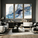 Abstract Art Print - Blue Abstract Canvas Wall Art Print