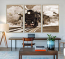 Black Steam Train Canvas Wall Art Print Steam Locomotive Art