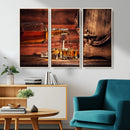 Whiskey and Cigar Canvas Wall Art | 3 Panel Bar Room Decor by MyGreatCanvas | Canvas Wall Art Prints | Photo Prints & Wall Decor