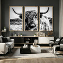 Highland Cow Wall Art – Black and White Framed Farmhouse by MyGreatCanvas | Canvas Wall Art Prints | Photo Prints & Wall Decor