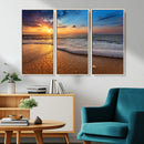 Sunset and Beach at Night Wall Art Canvas Print