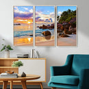 Tropical Island Beach Sunset Canvas Print