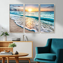 Sunset Beach Waves Canvas Wall Art – 5-Panel Ocean Sunset by MyGreatCanvas | Canvas Wall Art Prints | Photo Prints & Wall Decor