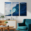 Ocean Wave at Sunset Canvas Art, Large Wall Print of Vibrant