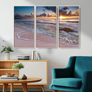 Sea Ocean Sunset Beach Wall Art Canvas Print