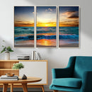 Vibrant Ocean Sunrise Over Golden Beach Waves, Giclee Canvas by MyGreatCanvas | Canvas Wall Art Prints | Photo Prints & Wall Decor