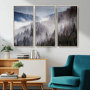Beautiful Rising Fog in Winter Mountain Landscape- Framed