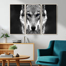 Black and White Wild Wolf Wall Art Canvas Print