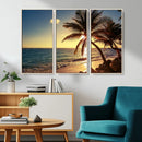 Sunset Palm Trees Wall Art Canvas Print
