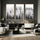 Forest Wall Art Print | Foggy Pine Forest Canvas Wall Art -