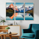 Landscape Mountain and Lake View Wall Art Canvas Print