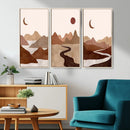 Boho Wall Art Canvas Print Set Mid-Century Prints Bohemian
