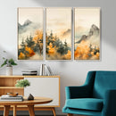 Abstract Watercolor Mountains and Trees Autumn Art, by MyGreatCanvas | Canvas Wall Art Prints | Photo Prints & Wall Decor
