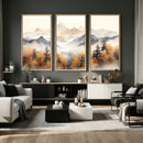 Abstract Mountain Wall Art | Misty Mountain Forest and