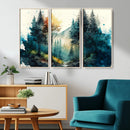 Watercolor Trees Forest Abstract Wall Art Canvas Print,