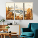 Golden Autumn Forest Wall Art Canvas | Mountain Landscape