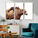 Mother and Baby Bear Canvas Wall Art - Adorable Wildlife